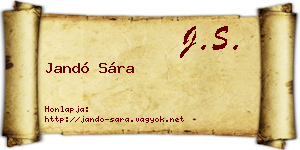 Jandó Sára névjegykártya