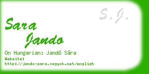 sara jando business card