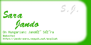 sara jando business card